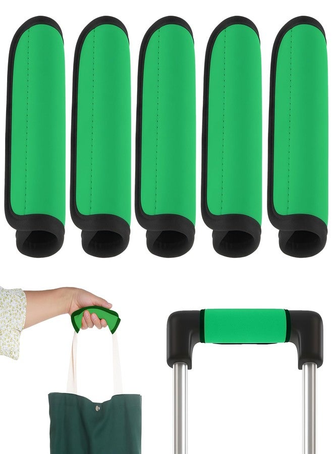Keeshibao Luggage Handle Wrap 5 Pack, Luggage Tags |Handle Wraps|Handle Covers for Suitcase/Beach Bag/Backpacks, Bright Suitcase Identifiers Travel Accessories for Airplane (Green x 5) - Image 1